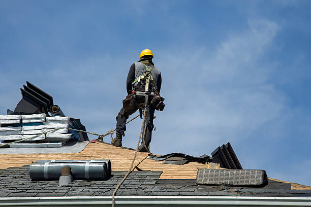 Professional Gutter Installation technician working in Hoosick Falls, NY